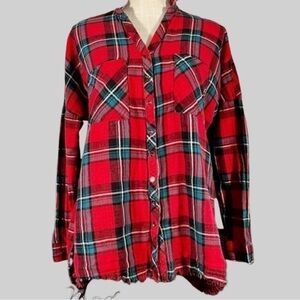 Umgee Cozy Button Down Plaid Flannel